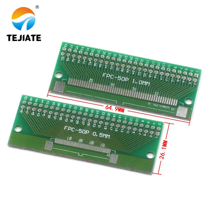 1pcs Double Side 0.5mm 1mm FFC FPC 6 8 10 12 20 30 40 50 60 Pin to 2.54mm FPC/FFC SMT Adapter Socket Plate PCB Board connector