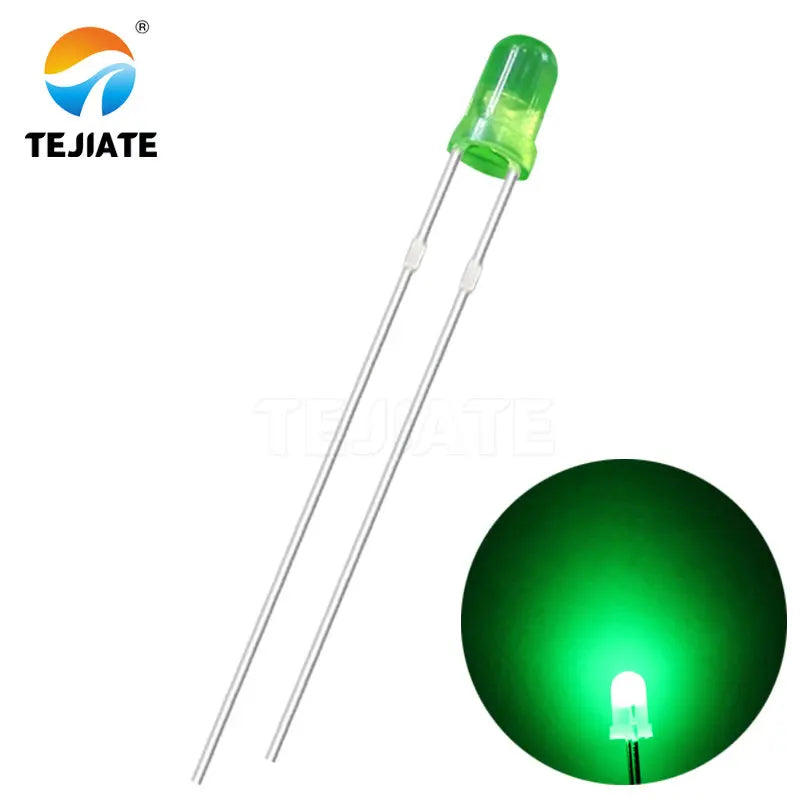 5Colors*20PCS=100PCS / 1Color=100pcs F3 3mm LED Diode Light Assorted Kit Green Blue White Yellow Red COMPONENT DIY kit