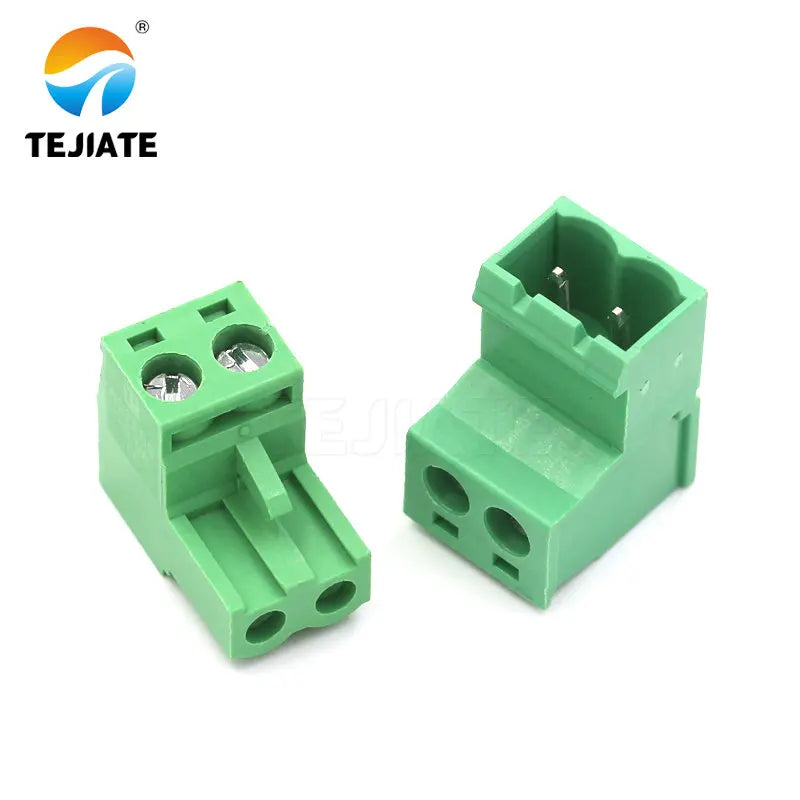 1PAIR 2EDGRK 5.08MM Plug-in Type Green Connector Terminal 2/3/4/5/6/7/8/10/12P Male/Female Base Adapter Unit Welding-free