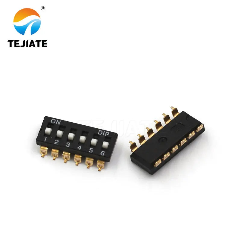 5PCS Toggle Switch Patch Flat Pulling DIP Snap 2.54MM 1/2/3/4/5/6/8/10P Black Dial Address ON / OFF