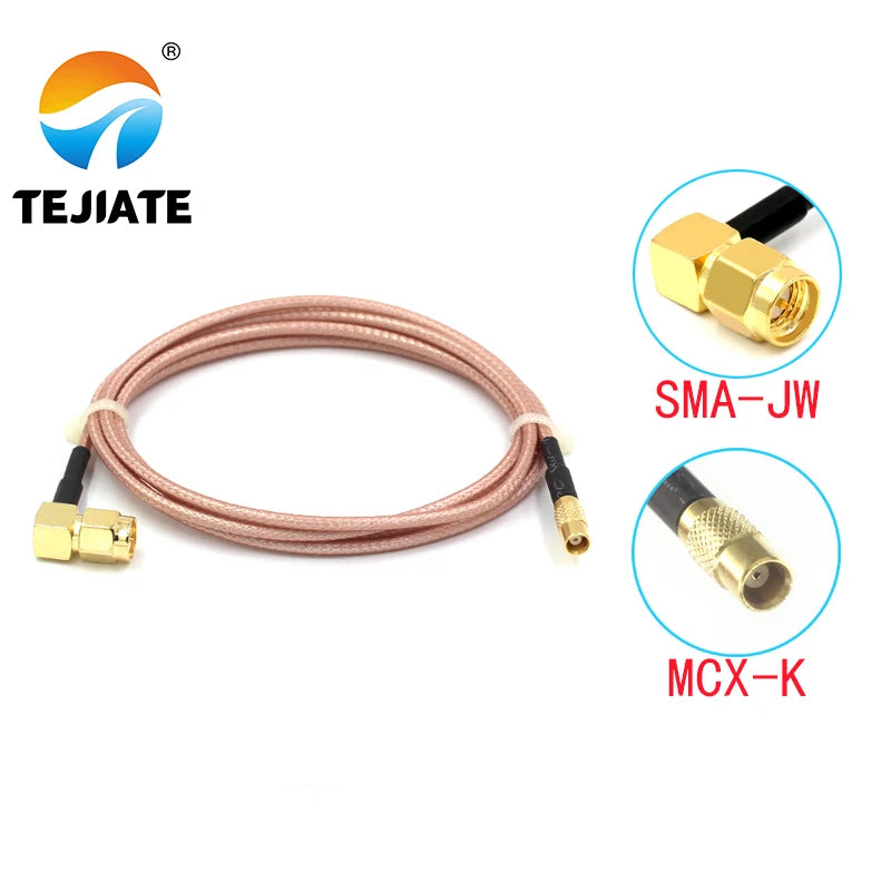 1PCS TEJIATE Adapter Cable MCX To SMA MCX-K Convert SMA-JW 8-90CM 1M 1.5M 2M Length Connector RG316 Wire