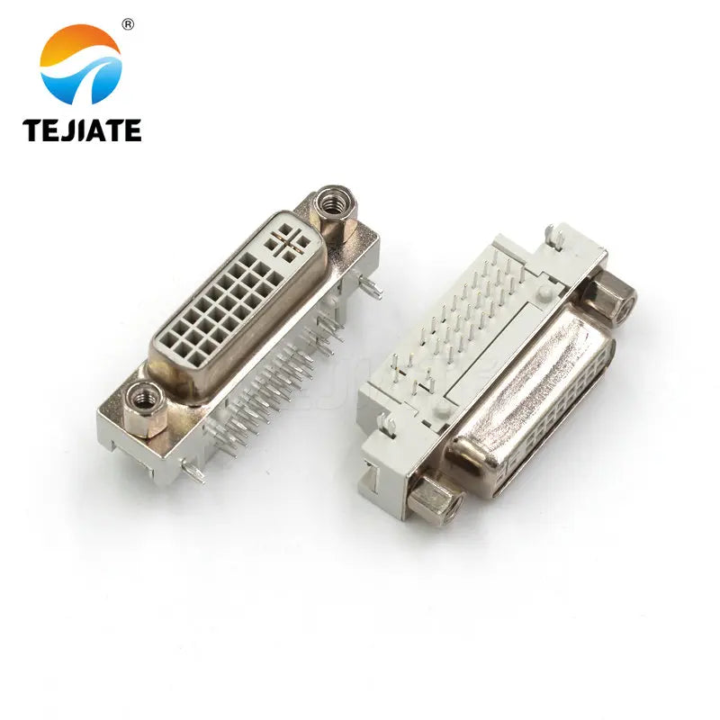 5PCS DVI24+5 Solder-wire Male/Female Header DVI-I Connector Bent Female-header 90-degree DVI Adapter Plug Terminal