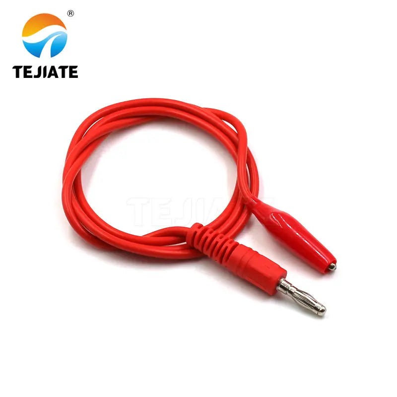 1PCS  4MM Banana Plug To Medium Alligator Clip Line Universal Pen Test line Silica Gel Connector Wire Length 80CM Red/Black