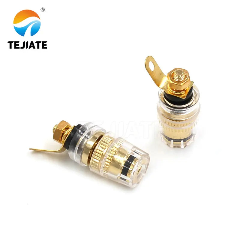 1PCS Banana Plug/Socket 4MM Power Amplifier Speaker Crystal Terminal Horn Connector Pure Copper Gold Plated Transparent Adapter