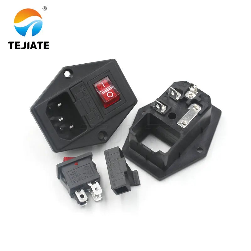 1PCS AC Three-core Plug Three-hole Socket Male/Female Header Charge-line Power-wire Pure Copper