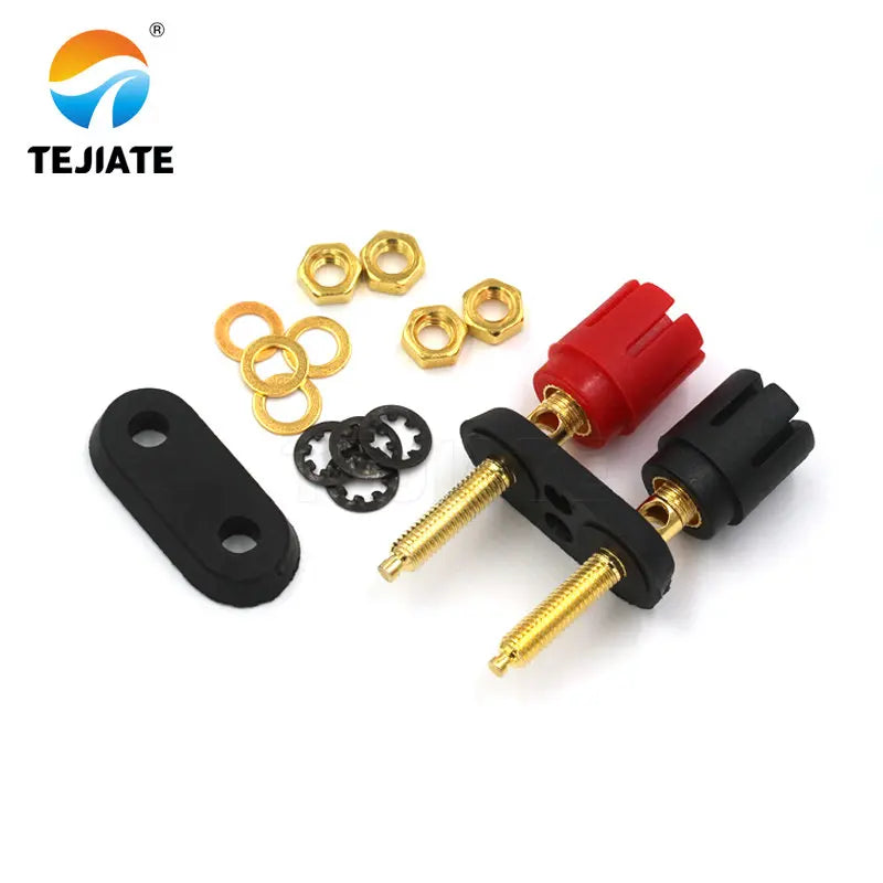 1PCS Conjoined Double-part Power Amplifier Terminal Double-hexagon Connector Double-header Adapter 4mm Banana Socket-terminal