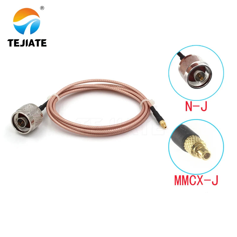 1PCS TEJIATE Adapter Cable N To MMCX Type NJ Convert MMCXJ 8-90CM 1M 1.5M 2M Length Connector RG316 Wire