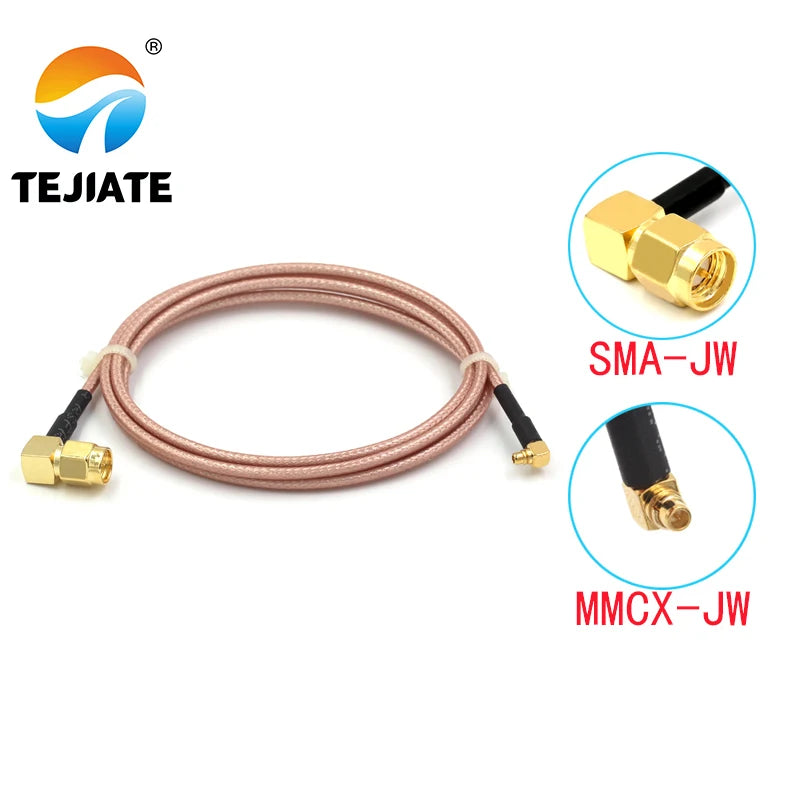 1PCS TEJIATE Adapter Cable MMCX To SMA MMCX-JW Convert SMA-JW 8-90CM 1M 1.5M 2M Length Connector RG316 Wire
