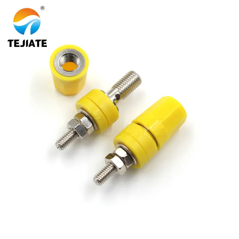 1PCS M4X36 Pure Copper Terminal 4MM Banana Jack Socket 20A Binding Post Banana Plug Connector M4*36 Black Red Blue Green Yellow