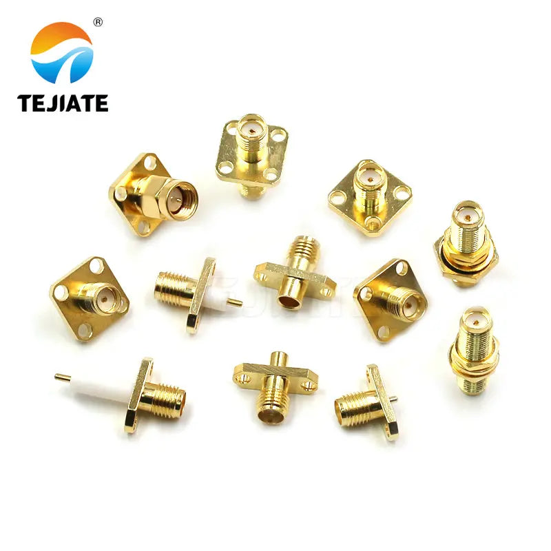 1PCS SMA KF-JFD-KFD 2/4 Hole Flange Square Connector Rhombic Female Base Adapter Waterproof Ring