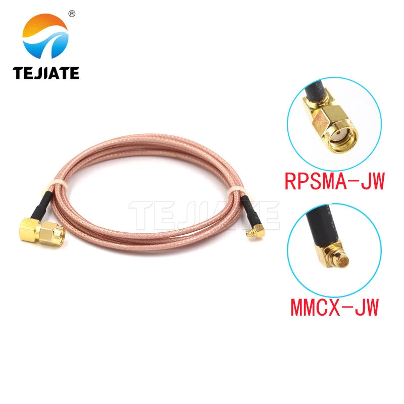 1PCS TEJIATE Adapter Cable MMCX To RPSMA Type MMCX-JW Convert RPSMA-JW 8-90CM 1M 1.5M 2M Length Connector RG316 Wire