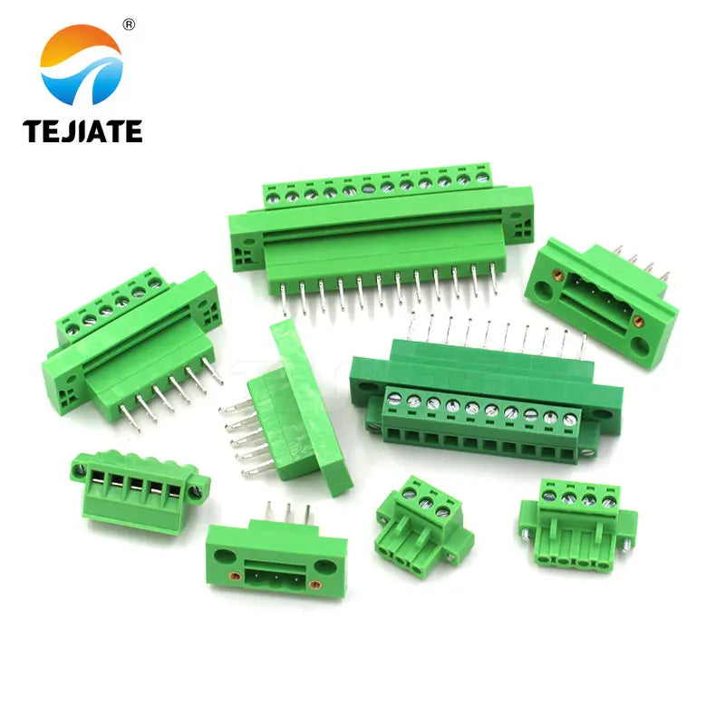 1Pairs Through-wall Terminal KF2EDGKMB 5.08MM 2P 3P 4P 5P 6P 8P 10P 12P Screw Fastened Green Product Best Quality
