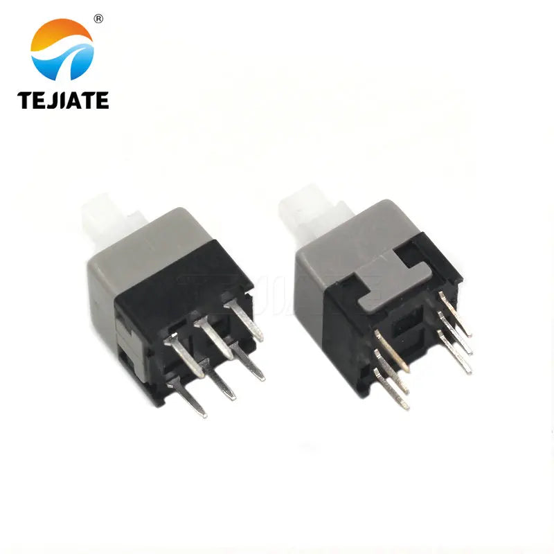 10PCS Button Switch 1/2 Row Needle Key Switch 8.5*8.5MM Self Locking Type Feet Charger Match Electronic