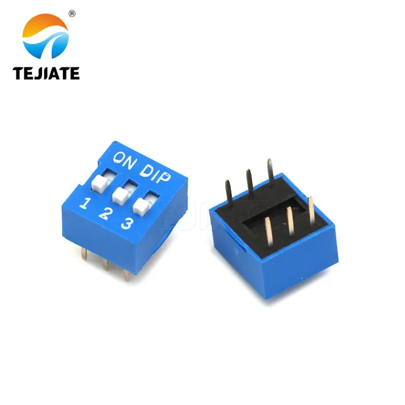 10PCS Toggle Switch Direct-insertion Type Flat Pulling DIP Snap Switches 2.54MM 1/2/3/4/5/6/8P Blue Dial Switch