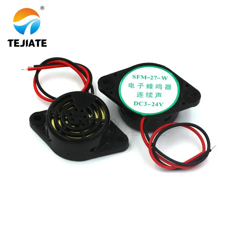 Black piezoelectric active buzzer DC 3v-24v universal electronic buzzer continuous sound sfm-27