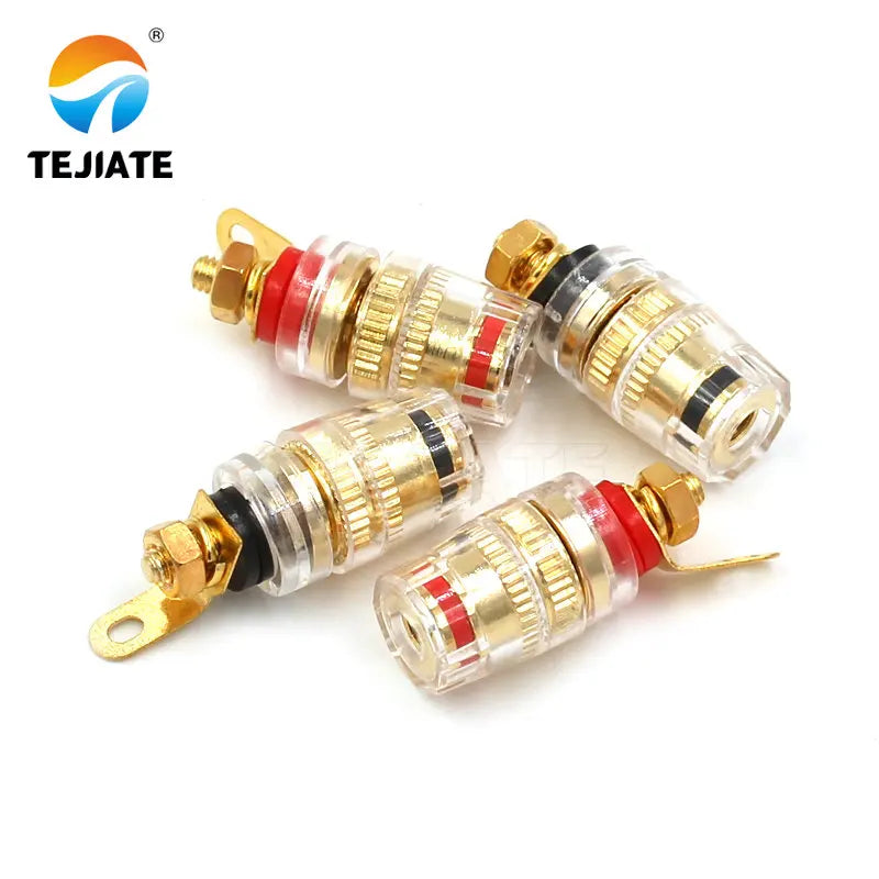 1PCS Banana Plug/Socket 4MM Power Amplifier Speaker Crystal Terminal Horn Connector Pure Copper Gold Plated Transparent Adapter