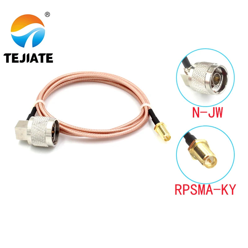 1PCS TEJIATE Adapter Cable N To RPSMA Type N-JW Convert RPSMA-KY 8-90CM 1M 1.5M 2M Length Connector RG316 Wire