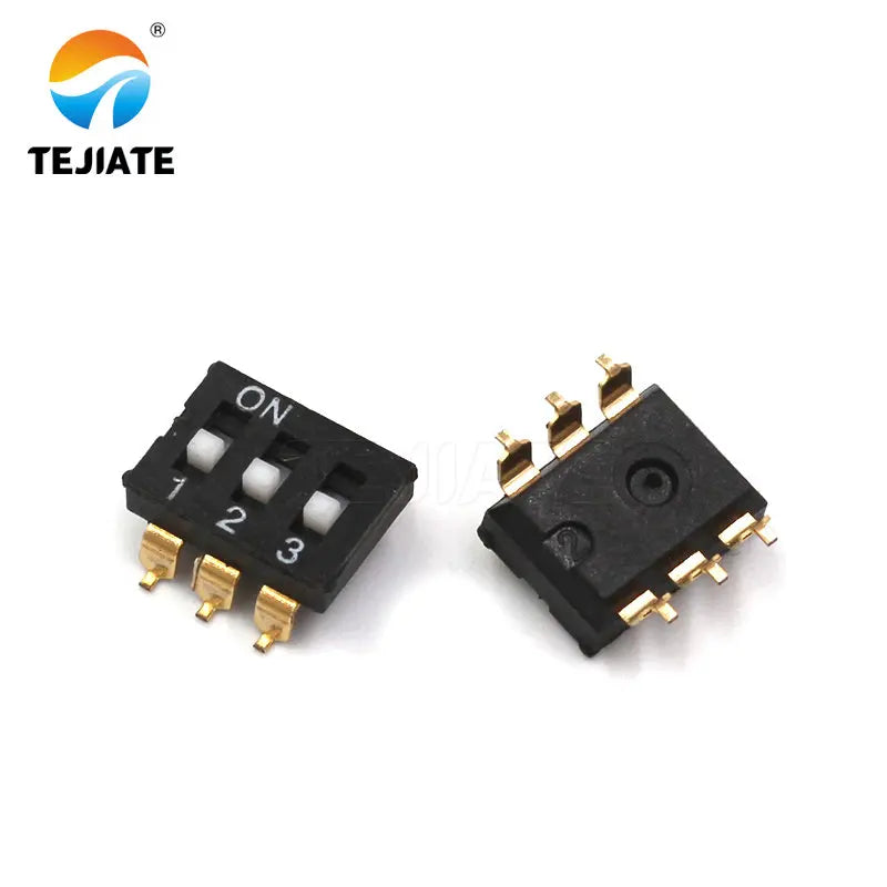 5PCS Toggle Switch Patch Flat Pulling DIP Snap 2.54MM 1/2/3/4/5/6/8/10P Black Dial Address ON / OFF