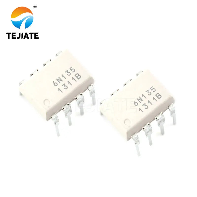 5PCS TEJIATE Optocoupler 6N135 6N136 6N137 High-speed Transistor Photoelectric Output Optical Isolator