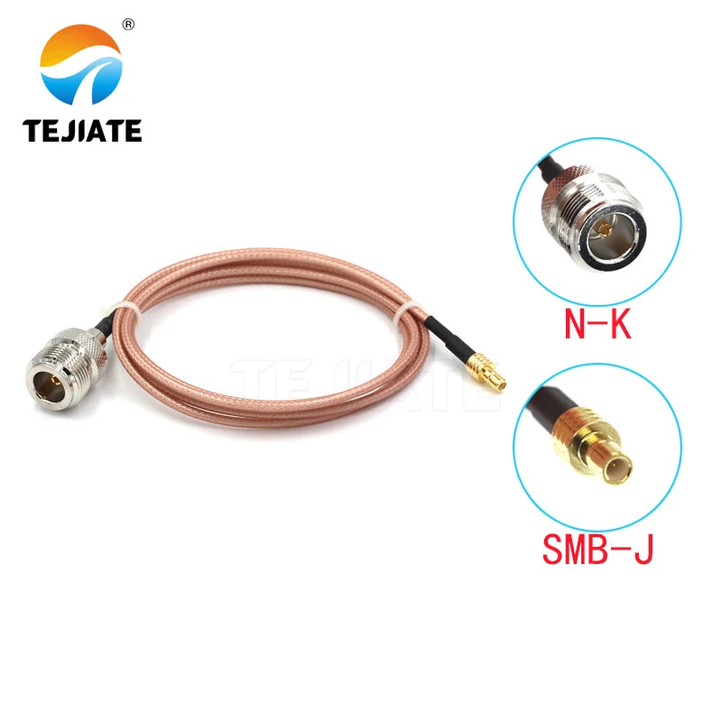 1PCS TEJIATE Adapter Cable N To SMB Type NK Convert SMBJ 8-90CM 1M 1.5M 2M Length Connector RG316 Wire