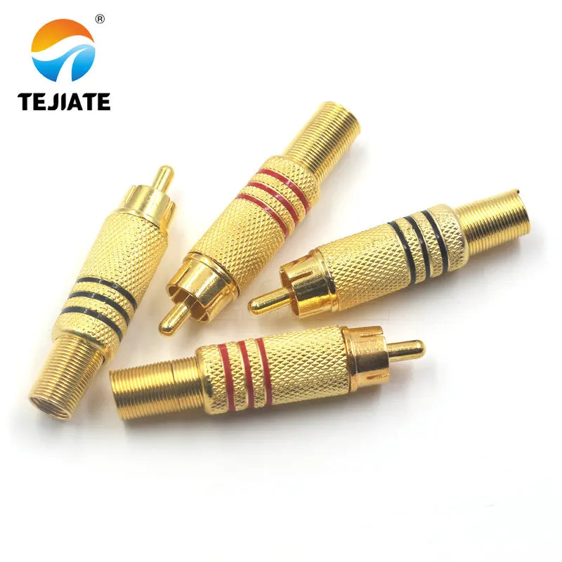 1PCS Lotus Female Plug RCA Lotus Female Socket Welding Type Audio Amplifier Gold Plated Red/Black