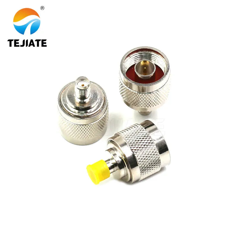 2PCS High RF Coaxial Connector N/SMA-JK Adapter N Male to SMA Female Header Nickel-Plated