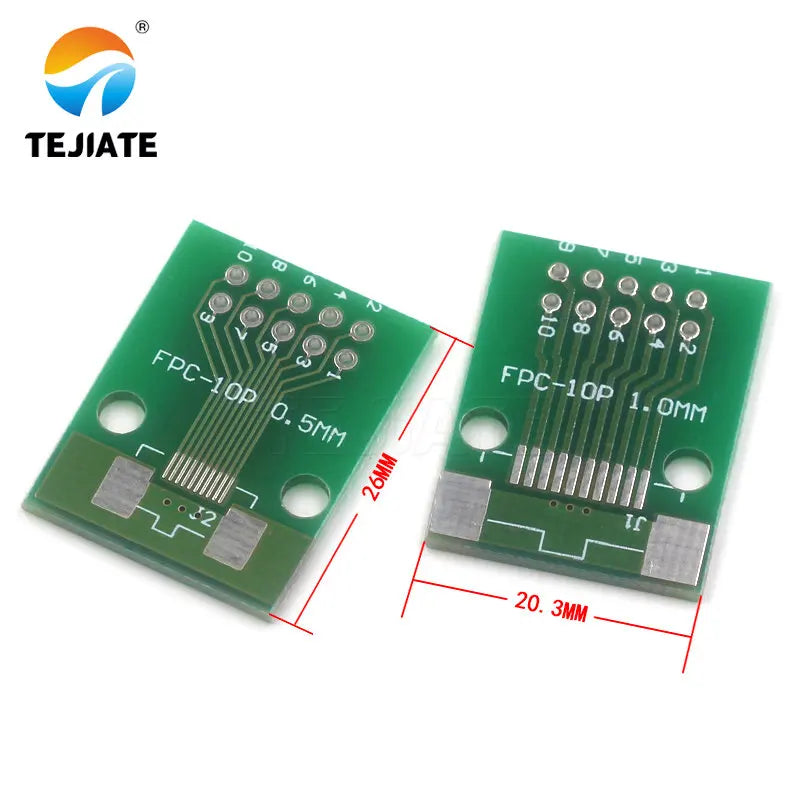 1pcs Double Side 0.5mm 1mm FFC FPC 6 8 10 12 20 30 40 50 60 Pin to 2.54mm FPC/FFC SMT Adapter Socket Plate PCB Board connector