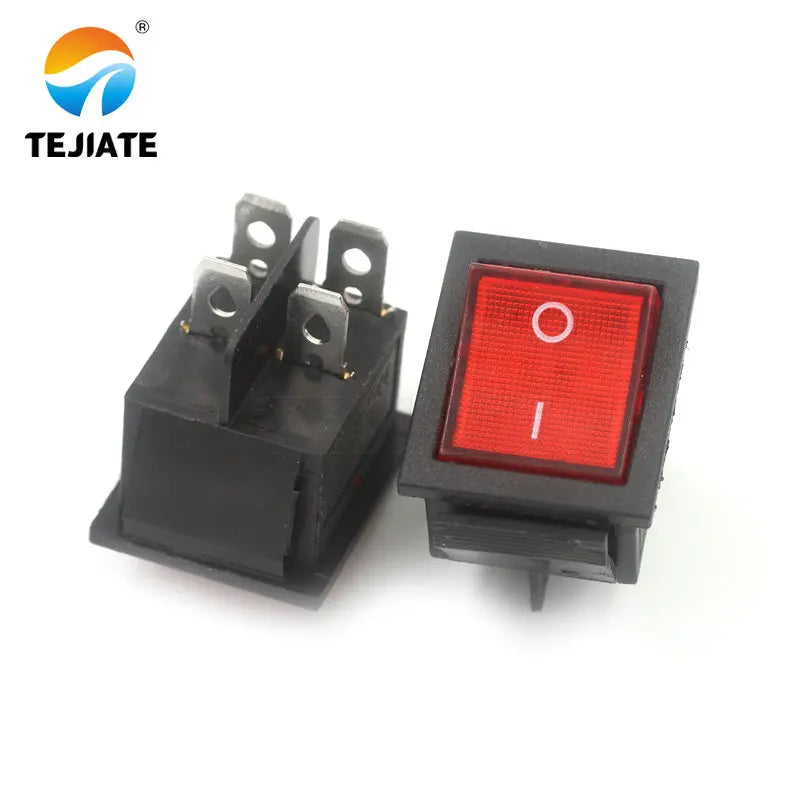 5PCS KCD4 Microswitch Electric Cooker Frying Pan Boat-type Toggle Switch Ship-type Seesaw 4/6 Feet 2/3 Gear Power Button Unit