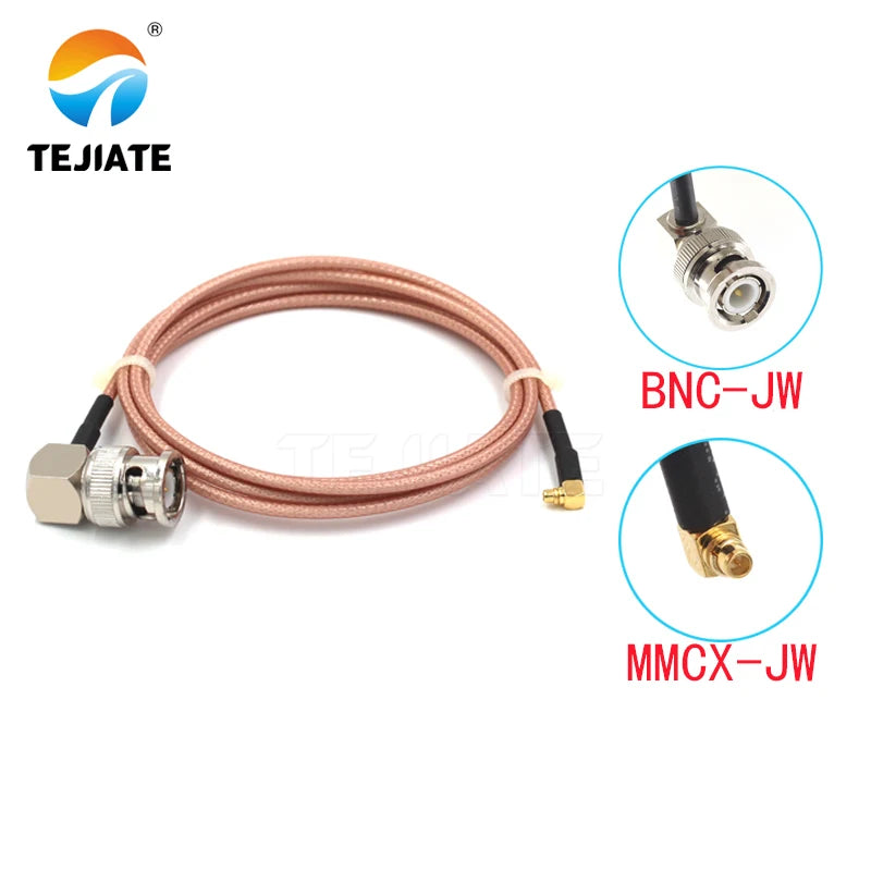 1PCS TEJIATE Adapter Cable BNC To MMCX Type BNCJW Convert MMCXJW 8-90CM 1M 1.5M 2M Length Connector RG316 Wire