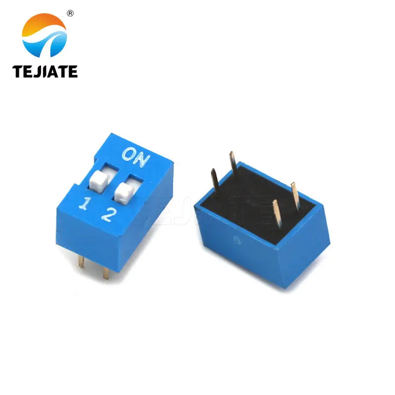 10PCS Toggle Switch Direct-insertion Type Flat Pulling DIP Snap Switches 2.54MM 1/2/3/4/5/6/8P Blue Dial Switch