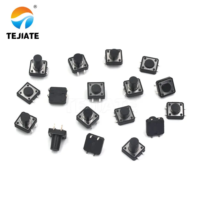 20PCS Direct-insertion Vertical 4 Legs Touch Key Microswitch Erect 4 Foot Button Switch 12*12*4.3/5/5.5/7/7.5/8/9/10/12/13/15MM