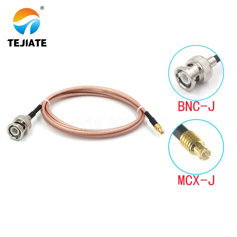 1PCS TEJIATE Adapter Cable MCX To BNC Type MCXJ Convert BNCJ 8-90CM 1M 1.5M 2M Length Connector RG316 Wire