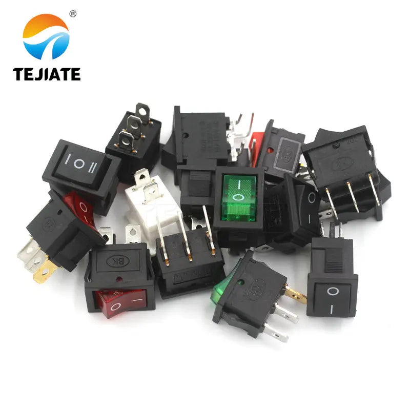 10PCS Boat Type Switch KCD1-1 Water Dispenser Ship Shaped Rocker Power Button Toggle Microswitch 6 Feet 2/3 Gear