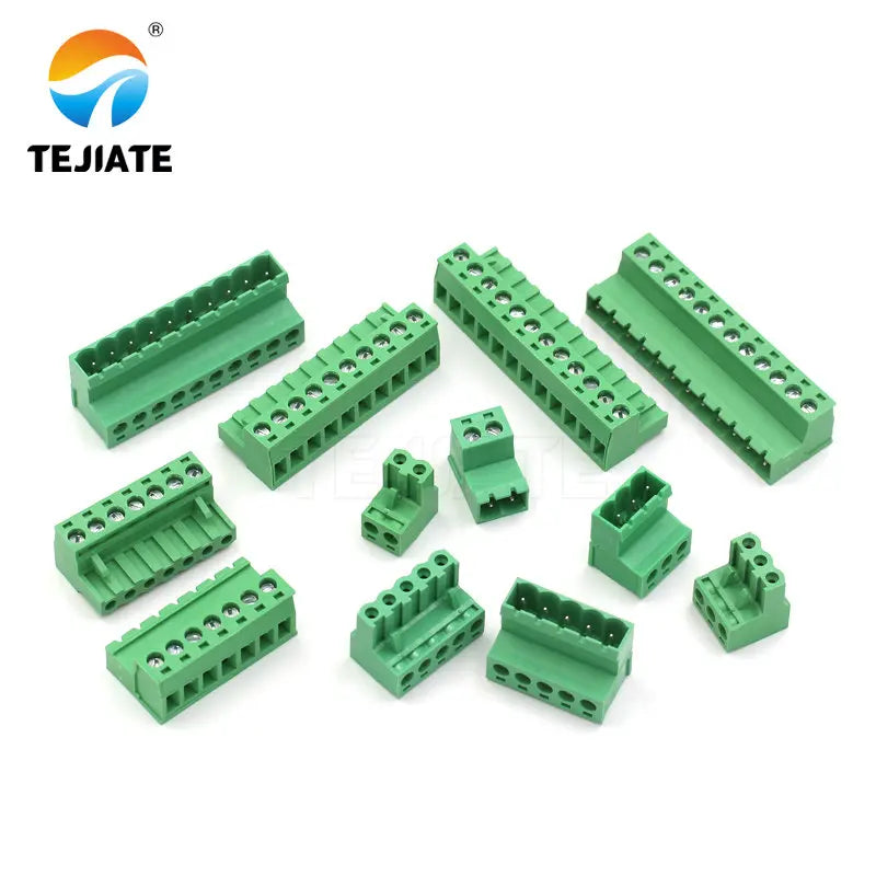 1PAIR 2EDGRK 5.08MM Plug-in Type Green Connector Terminal 2/3/4/5/6/7/8/10/12P Male/Female Base Adapter Unit Welding-free