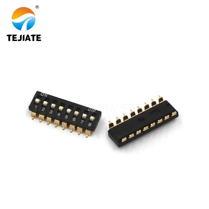 5PCS Toggle Switch Patch Flat Pulling DIP Snap Switches 2.54MM 1/2/3/4/5/6/8/10P Black Dial Address Switch