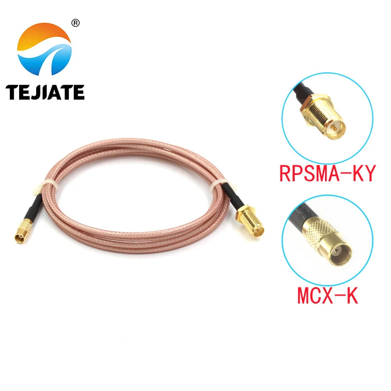 1PCS TEJIATE Adapter Cable MCX To RPSMA Type MCX-K Convert RPSMA-KY 8-90CM 1M 1.5M 2M Length Connector RG316 Wire