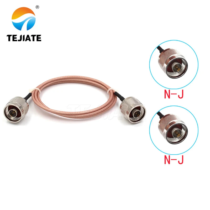 1PCS TEJIATE Adapter Cable N To N Type N-J Convert N-J 8-90CM 1M 1.5M 2M Length Connector RG316 Wire