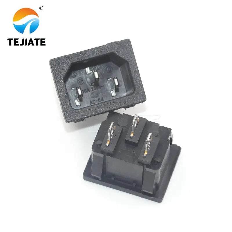 1PCS AC Three-core Plug Three-hole Socket Male/Female Header Charge-line Power-wire Pure Copper