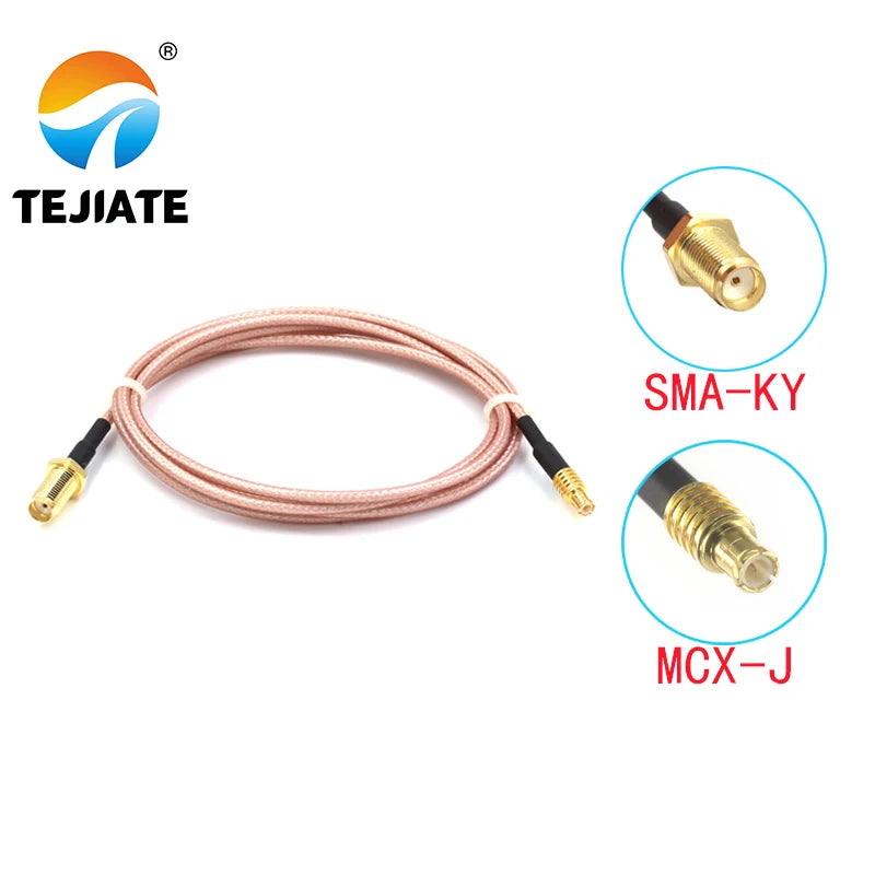 1PCS TEJIATE Adapter Cable MCX To SMA Type MCX-J Convert SMA-KY 8-90CM 1M 1.5M 2M Length Connector RG316 Wire