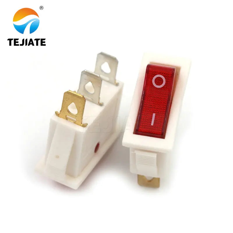 5PCS KCD3 Microswitch Electric Cooker Frying Pan Boat Type Toggle Switch Ship-type Seesaw 2/3 Feet 2/3 Gear Power Button Kit