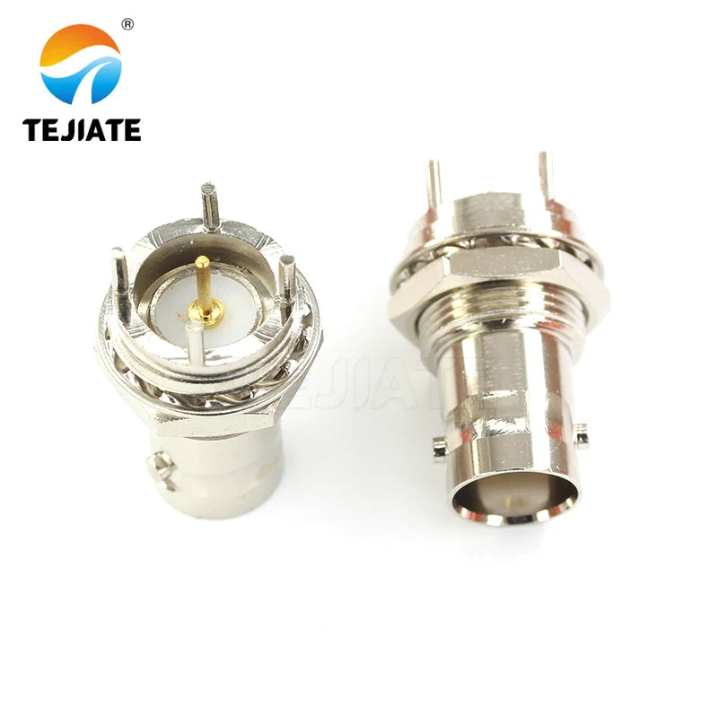 1PCS  TEJIATE Adapter BNC-KE 4-Pin Signal Conversion Connector Welding Plate Nut And Gasket