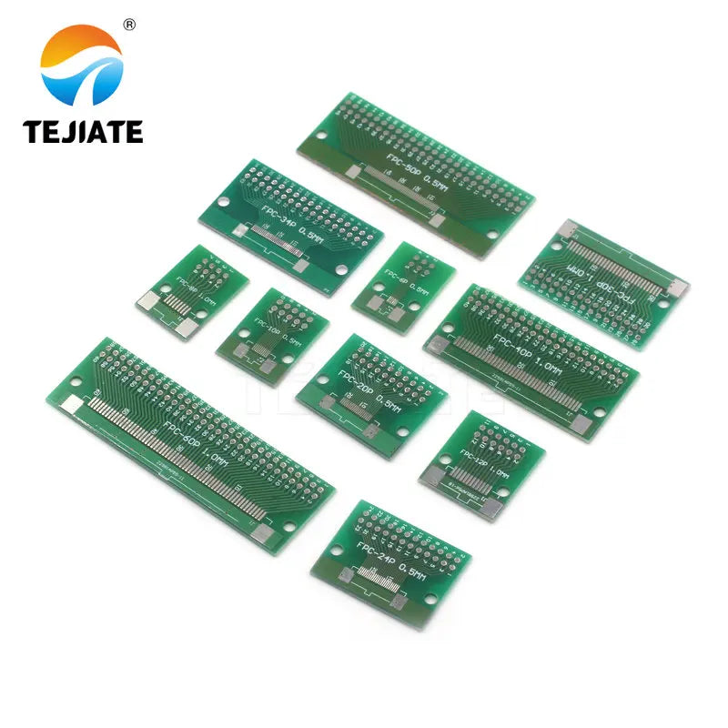 1pcs Double Side 0.5mm 1mm FFC FPC 6 8 10 12 20 30 40 50 60 Pin to 2.54mm FPC/FFC SMT Adapter Socket Plate PCB Board connector