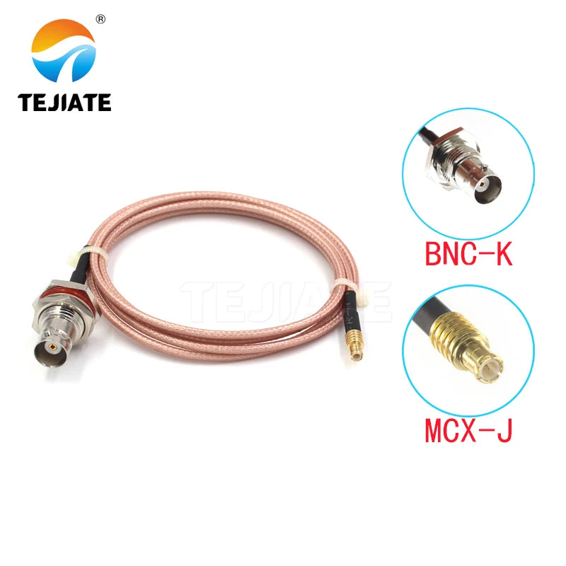 1PCS TEJIATE Adapter Cable BNC To MCX Type BNCK Convert MCXJ 8-90CM 1M 1.5M 2M Length Connector RG316 Wire