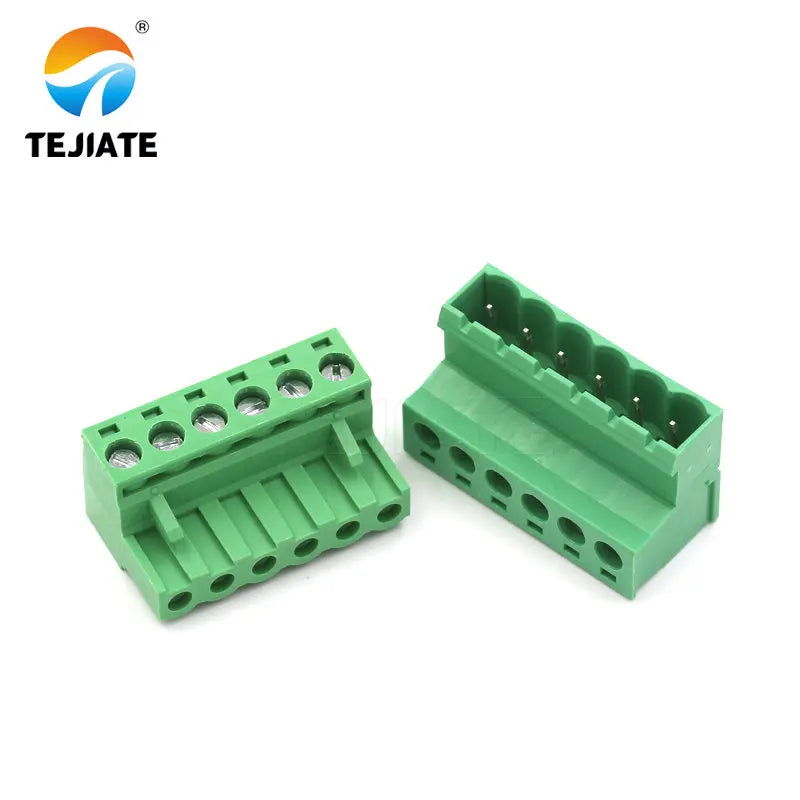1PAIR 2EDGRK 5.08MM Plug-in Type Green Connector Terminal 2/3/4/5/6/7/8/10/12P Male/Female Base Adapter Unit Welding-free