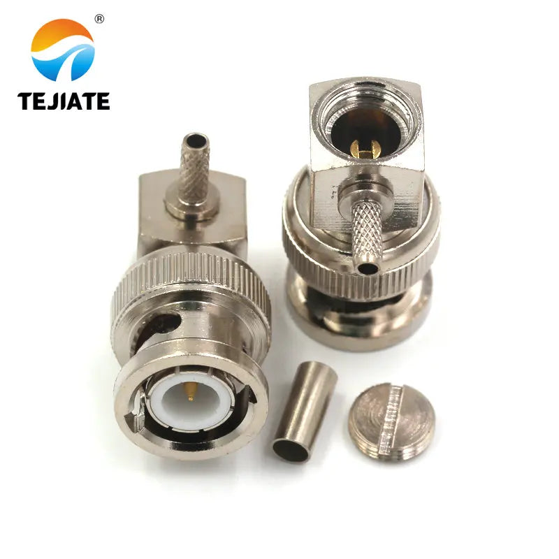 1PCS BNC Adapter J-1.5 J-3 JW-1.5 JW-3 Q9 Male Header Bent Type Right Angle Crimp Feeder Match For RG58/142/316
