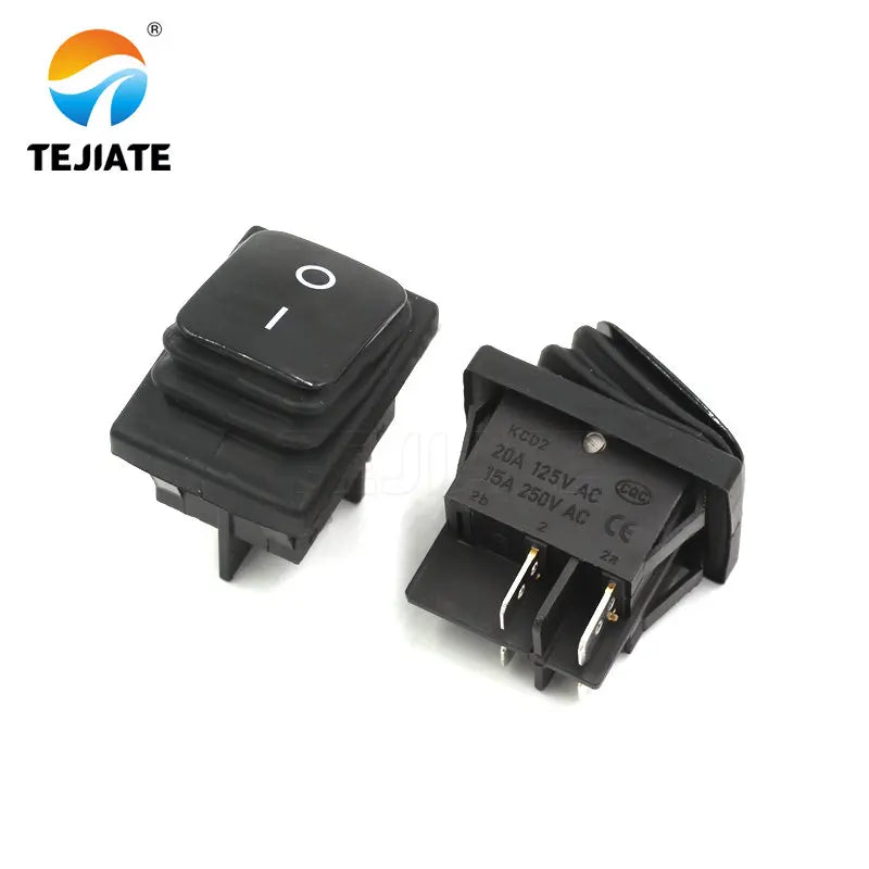 1PCS Toggle Switch KCD4 Ship-type Rocker Switch 4/6 Feet 2/3 Gear Waterproof Boat Shaped High Current Power Microswitch