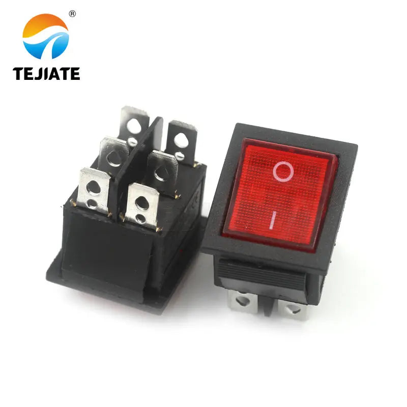 2PCS KCD4 Microswitch Electric Cooker Frying Pan Boat Size Toggle Switch Ship Type Seesaw 4/6 Feet 2/3 Gear Power Button Kit