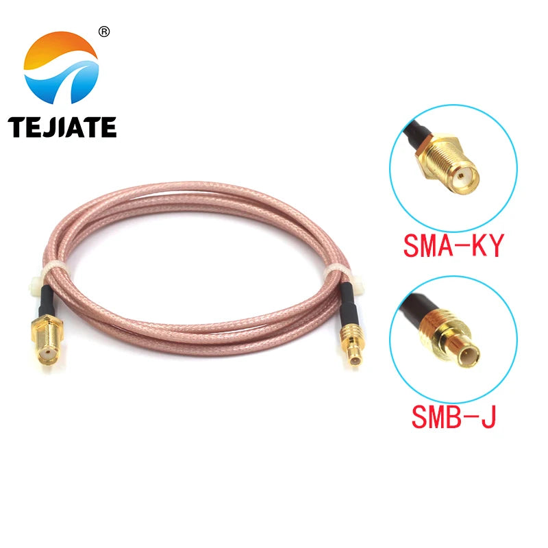 1PCS TEJIATE Adapter Cable SMB To SMA Type SMB-J Convert SMA-KY 8-90CM 1M 1.5M 2M Length Connector RG316 Wire