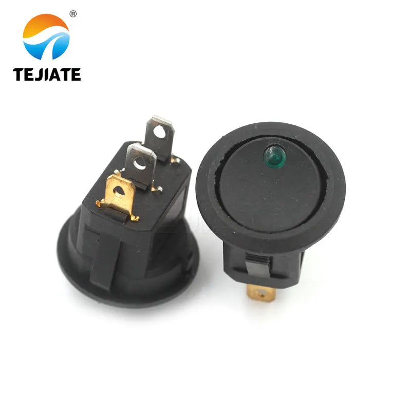 5PCS Ship-type Power Switch Boat Shaped Round Rocker Switch 2/3/4 Feet Red/Green/White/Black Press button 6A 250V Cat eye