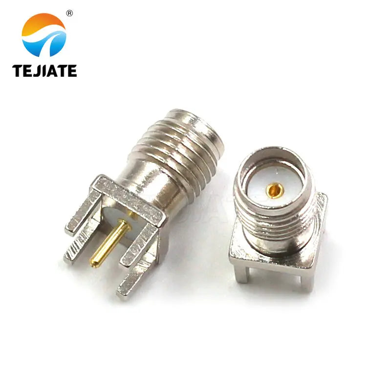 10PCS Antenna Base High Frequency Connector SMA-KE-KHD Skew Foot Outer Screw Inner Pin/Hole Spacing 1.7mm Nickel-plated